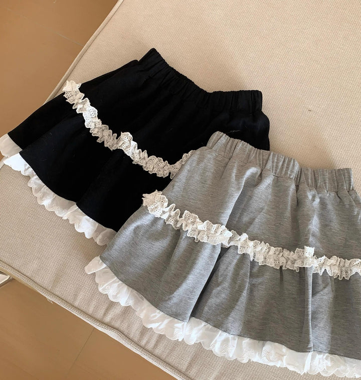 Jirai Kei Cake SKirt with White Ruffled Lace (L M S) 42897:758767