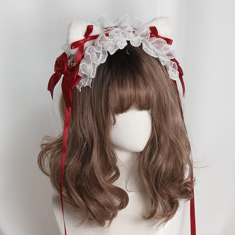 Lolita Headband Lace KC Detachable Cat Ear Headdress 35784:535846