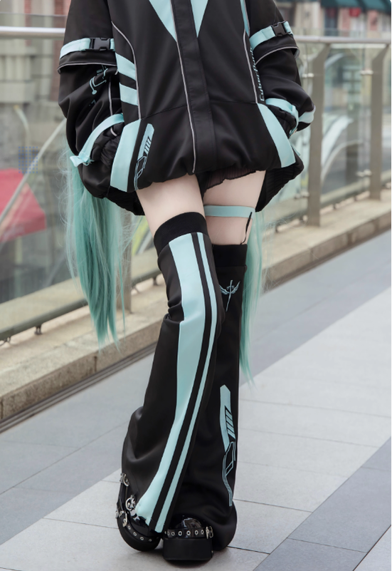 Jirai Kei Coat Cyberpunk Outfit Sports Jacket And Shorts Set (L M XL) 41048:684190