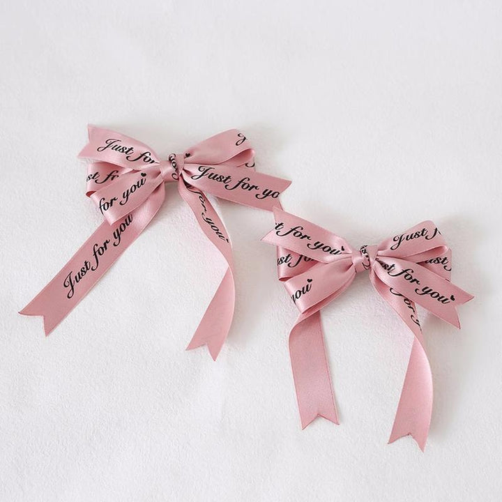 Jirai Kei Ryousangata Lace Letter Ribbon Bow Headwear (pink) 22540:333270 (pink) 22540:333270