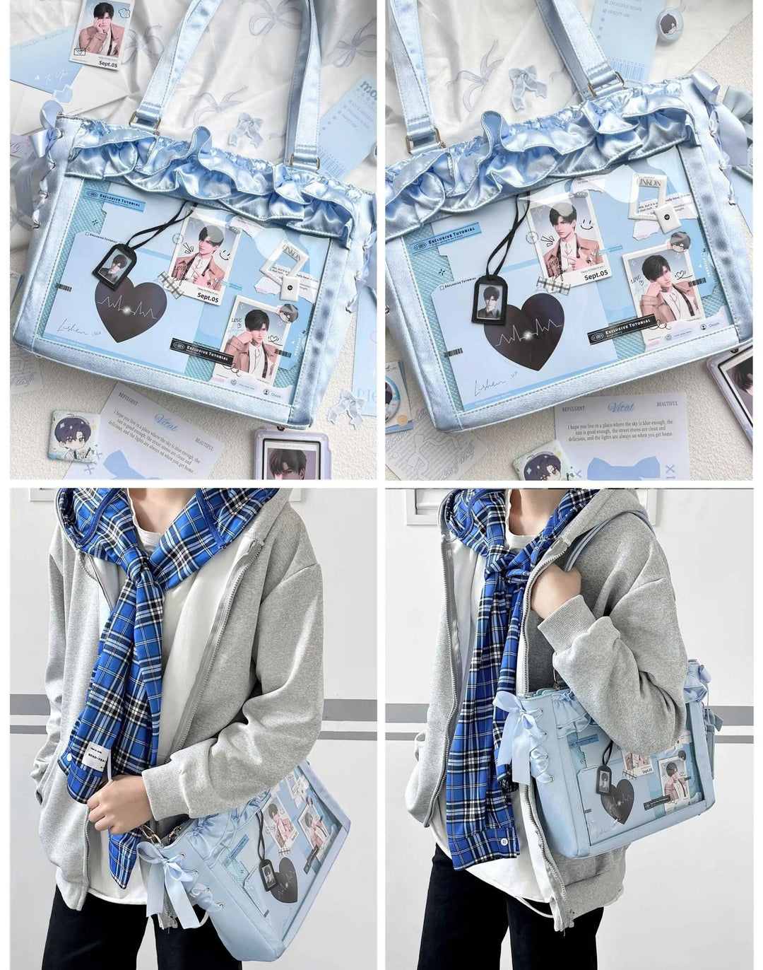 Large Capacity Satin Lolita Itabag Handle/Crossbody Strap 43100:767137