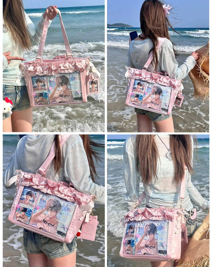 Large Capacity Satin Lolita Itabag Handle/Crossbody Strap 43100:767151