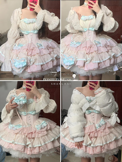 Lolita Dress Fishbone Dress Corset Dress Multicolor 36380:540630