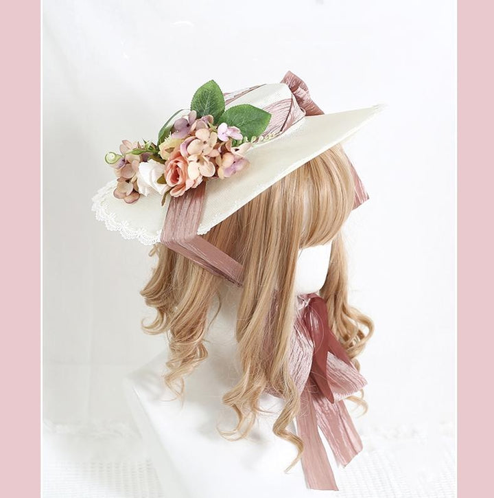 Lolita Top Hat Mori Kei Vintage Hat Elegant Linen Hat 36448:523148 36448:523148