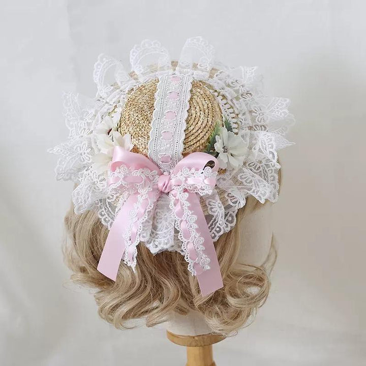 Mori Kei Straw Hat Lolita Strawhat Handmade Elegant Strawhat 36432:522330 36432:522330