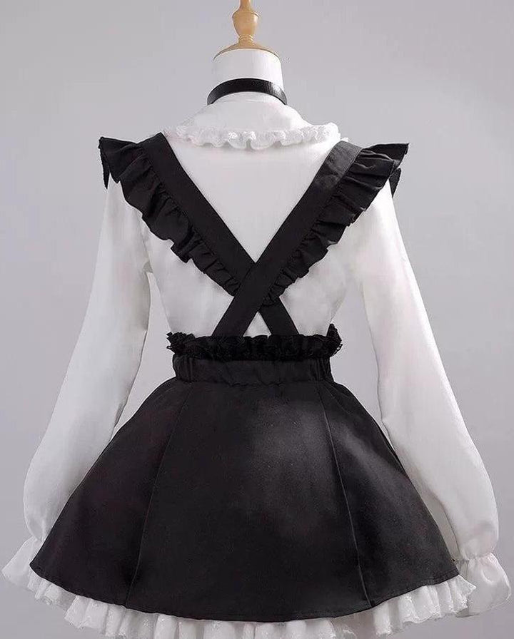 Jirai Kei White Blouse + Black Suspender Skirt 32940:778994