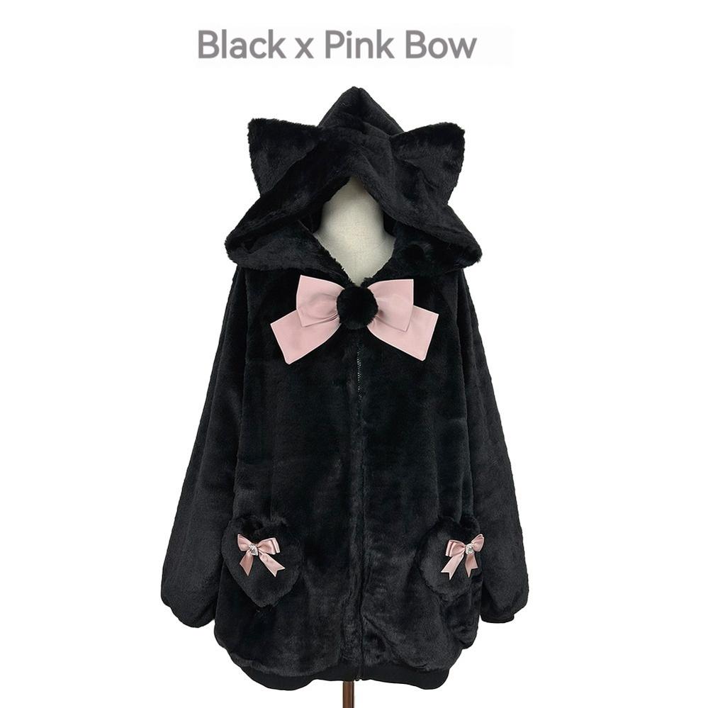 Jirai Kei Winter Coat Cat Ear Plush Jacket Multicolor 33954:440290