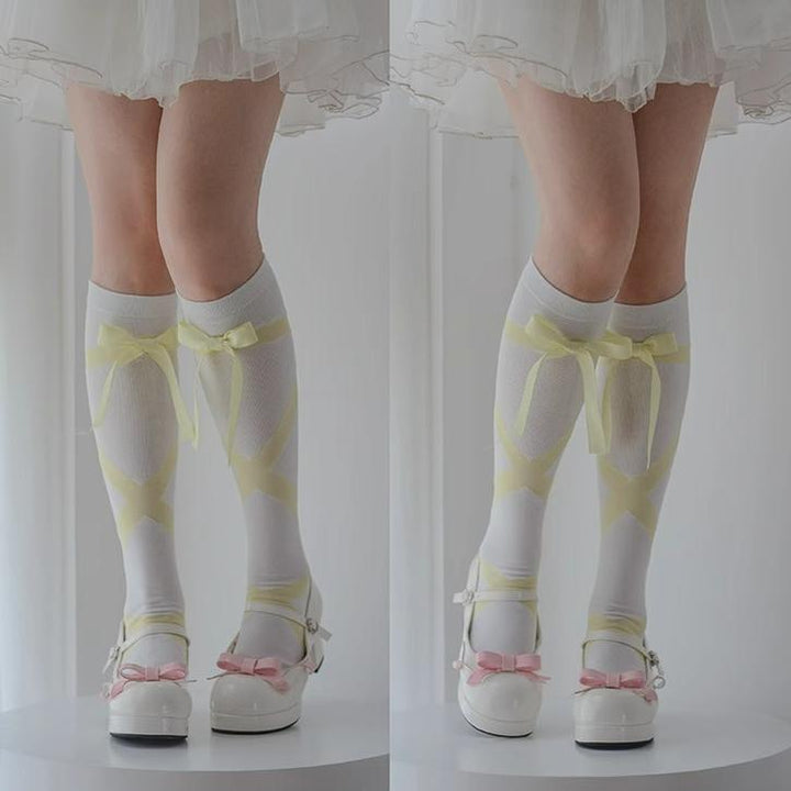 Lolita Japanese Strap Knee Slim Socks Winter Cotton Socks 22790:363264 22790:363264