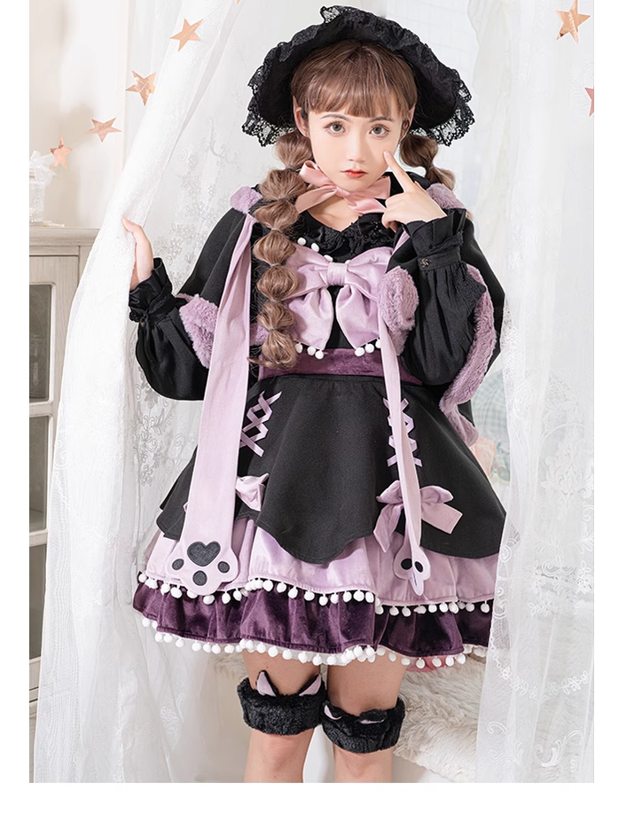 Sweet Lolita Cape Winter Lolita Dress Tiered JSK 41072:686050