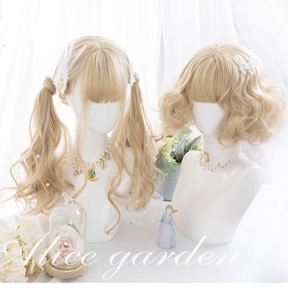 Lolita Wig Curly Wig Pale Yellow Daily Wig 31724:497060 31724:497060