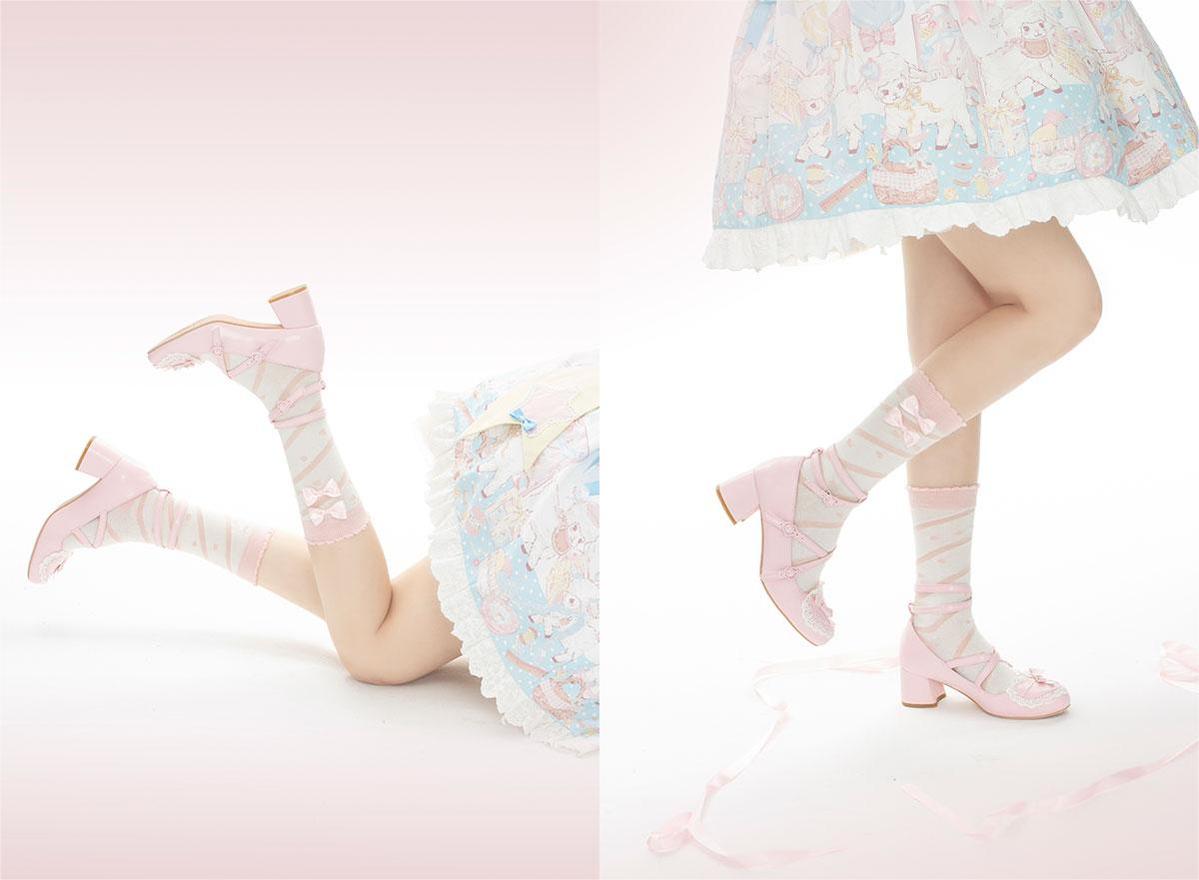 Lolita Shoes Platform Shoes Bow High Heels Shoes 35590:542208