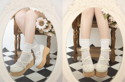 Lolita Shoes Platform Shoes Bow High Heels Shoes 35590:542236