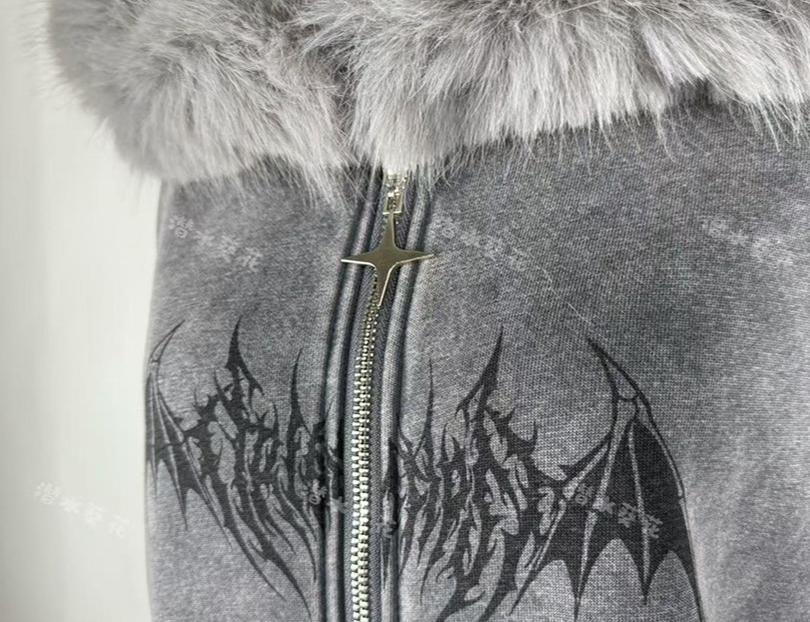 Gothic Winter Hooded Jacket, Fleece Lining 44148:798116
