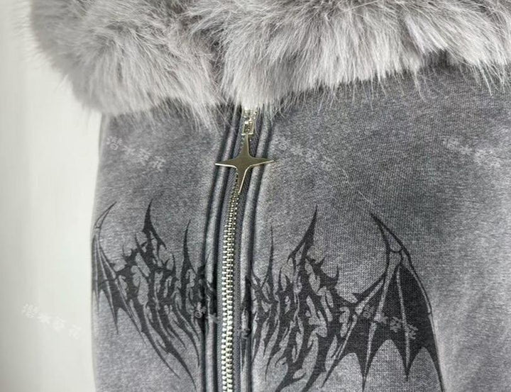 Gothic Winter Hooded Jacket, Fleece Lining 44148:798116