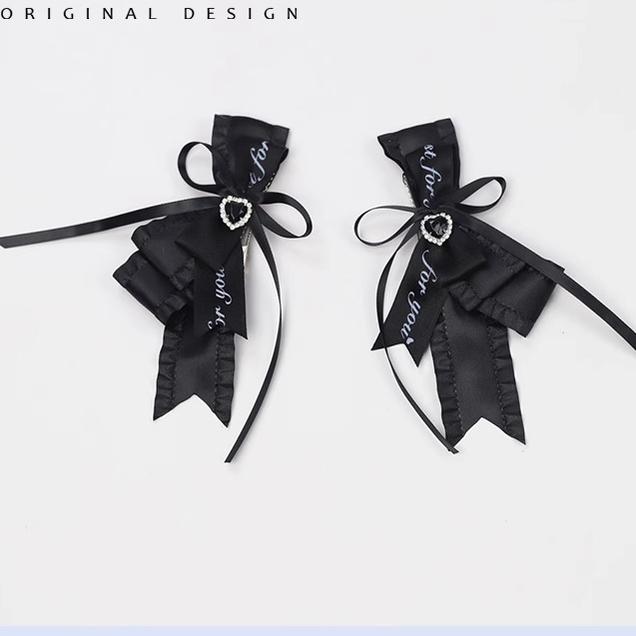 Jirai Kei Bow Brooch Black Japanese Hair Clips 22522:334844