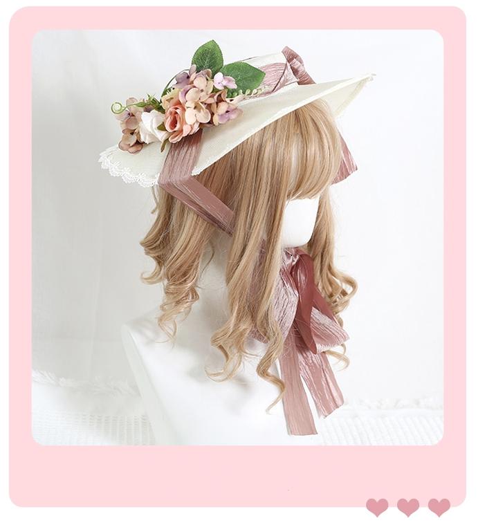 Lolita Top Hat Mori Kei Vintage Hat Elegant Linen Hat 36448:523150
