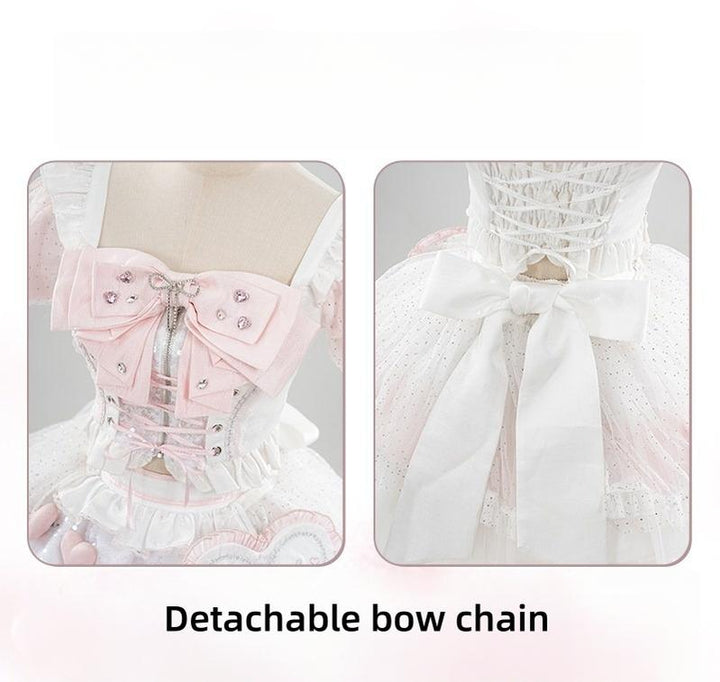 Chika Idol Outfit, Pink Heart-Decorated Top & Skirt 44770:827448