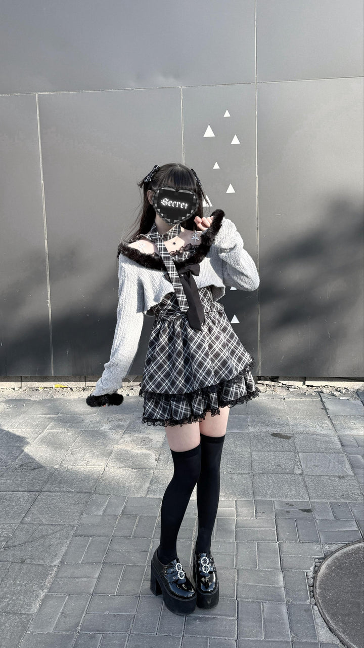 Jirai Kei Camisole Dress, Cropped Outerwear 44084:796567