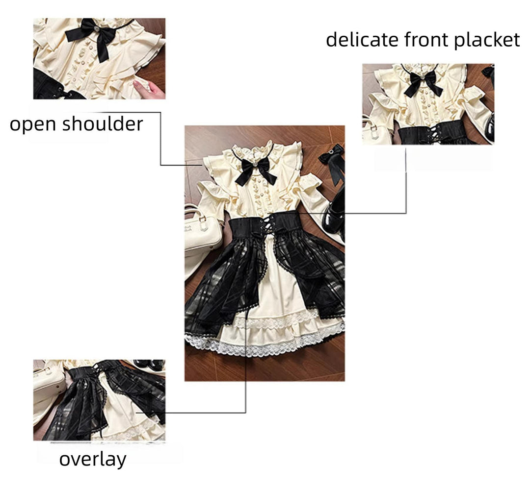 Seiso Kei Open Shoulder Dress, Overlay Set 44976:832151