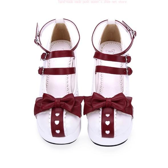 Lolita Platform Shoes Round Toe Thick Bottom Princess Shoes 37448:561698