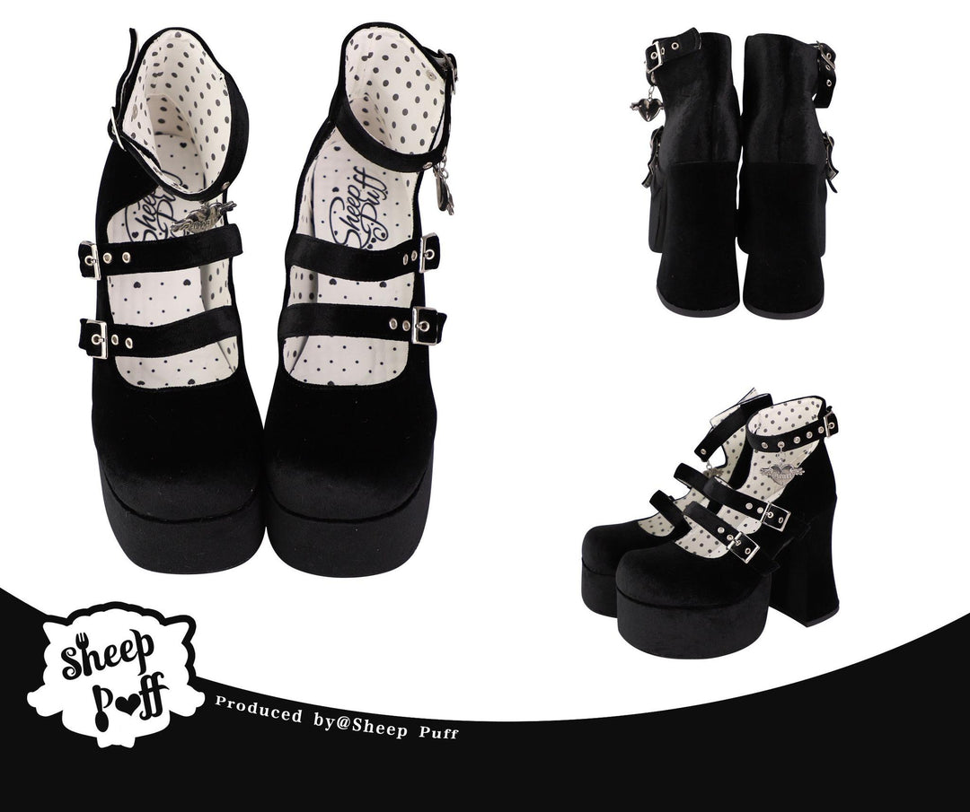 Jirai Kei Platform Heeled Shoes, Heart Charm (34 35 36 37 38 39 40 41) 45688:860608