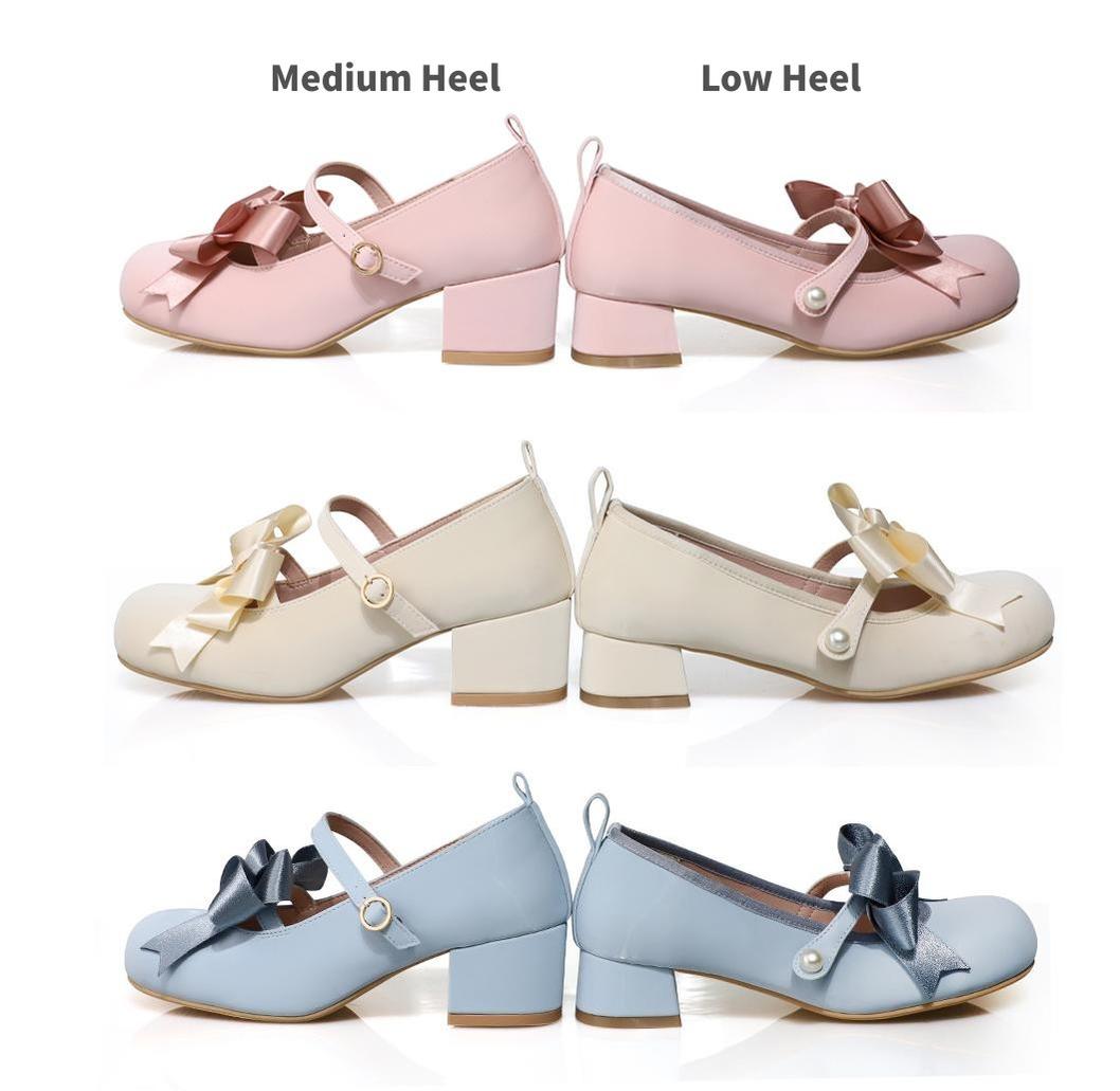 Lolita shoes Round Toe Heels Shoes Multicolors 35594:546408