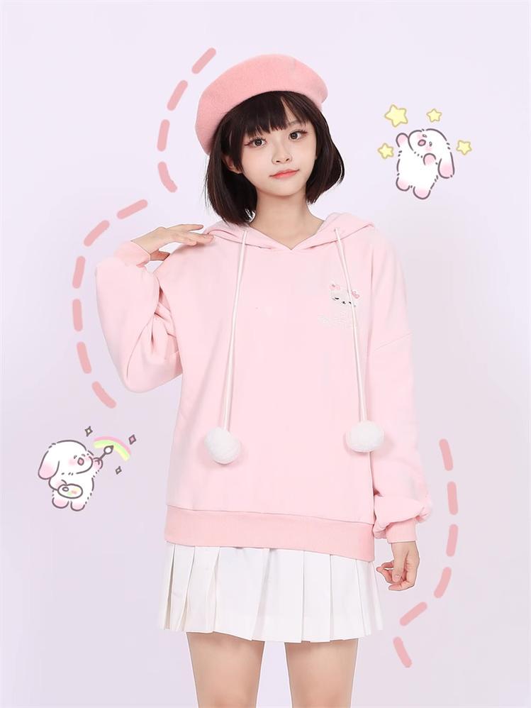 Kawaii Fashion Fluffy Bunny Bear Overalls Hoodie Bear Bag 22628:333546