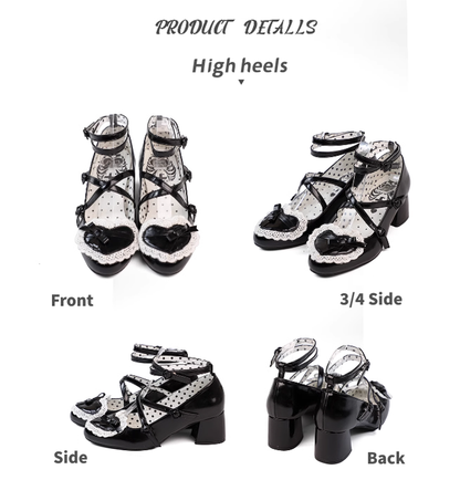 Lolita Shoes Platform Shoes Bow High Heels Shoes 35590:542266