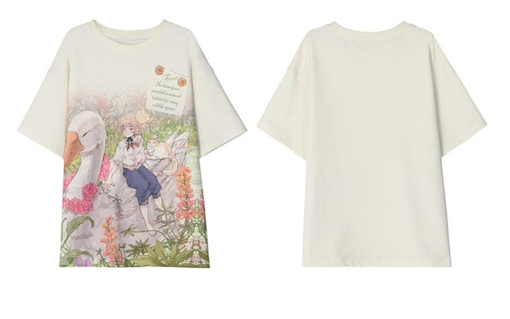 Mori Kei T-shirt Fairy Kei Top Fairytale Print T-shirt 36232:525430
