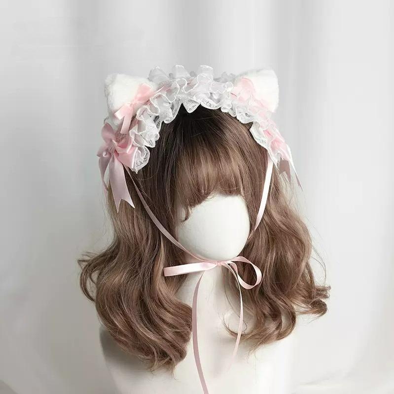 Lolita Headband Lace KC Detachable Cat Ear Headdress 35784:535878