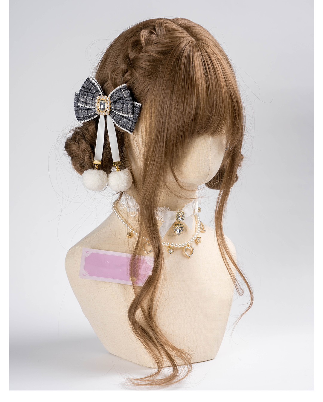 Jirai Kei Hair Clip Ryousangata Plaid Bow Hair Accessory 41584:704274