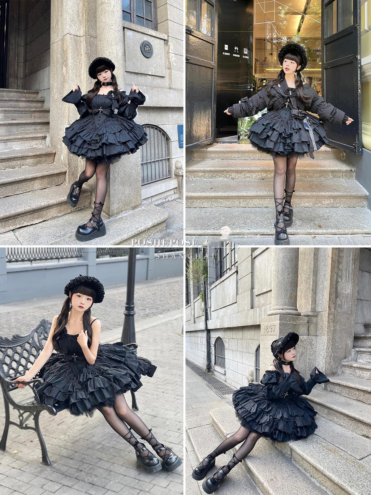 Lolita Dress Fishbone Dress Corset Dress Multicolor 36380:540586