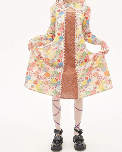 Lolita Dress Kawaii Kidcore Dress Retro Cartoon Dress 36154:543168