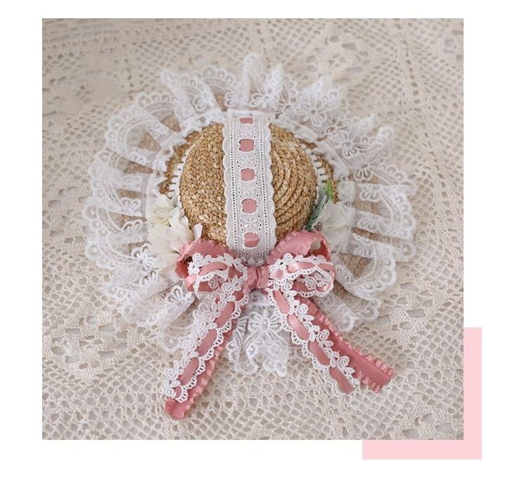 Mori Kei Straw Hat Lolita Strawhat Handmade Elegant Strawhat 36432:522332 36432:522332