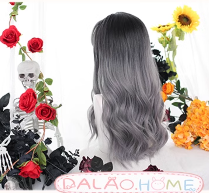 Lolita Wig Long Grey Wig Gentle Curly Wig 35614:496192 35614:496192