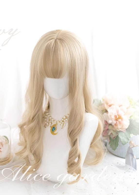 Lolita Wig Curly Wig Pale Yellow Daily Wig 31724:497066 31724:497066