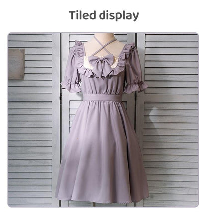 Elegant Lolita Dress Purple Lolita Dress Puff Sleeve Dress 36412:564184