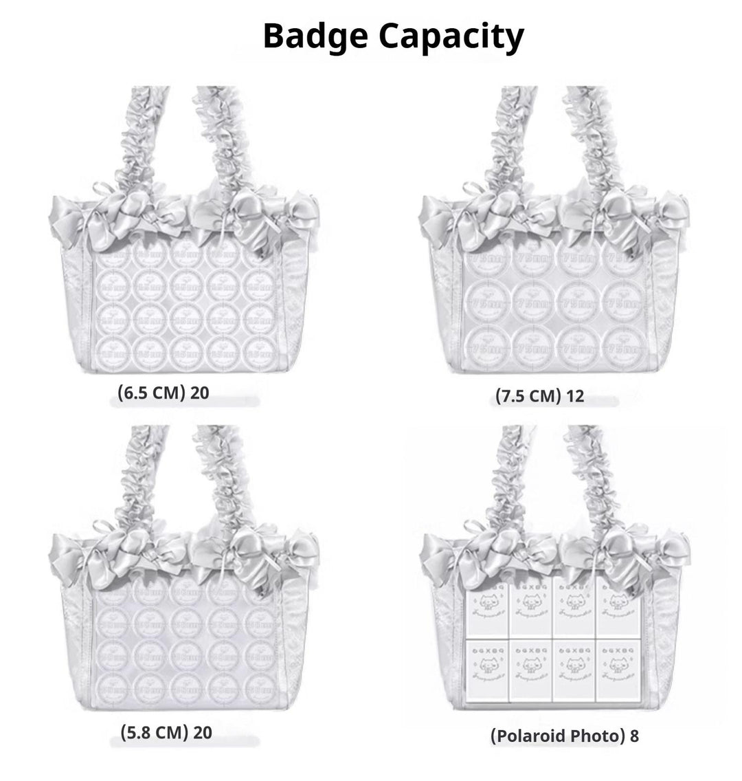 Elegant Satin Ita Bag, Rose-Inspired Ribbon & Clear Window 43230:773325