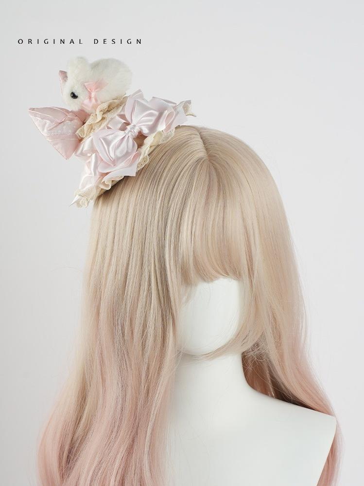 Lolita Headdress Lace Hat Bunny Hair Accessories Bow KC 37016:549640