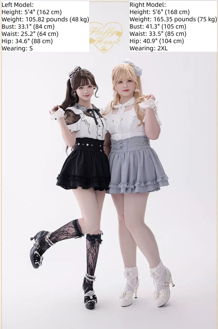 Jirai Kei High Waist Skirt, Built-in Safety Shorts 45720:860318