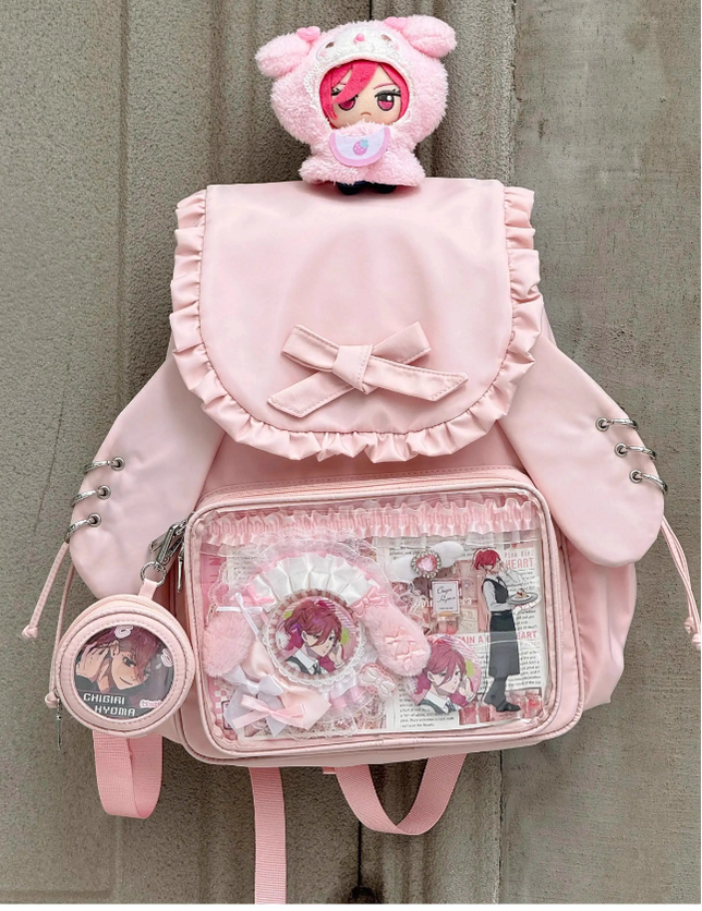 Kawaii Itabag Dual-Shoulder Backpack Bunny Ear Bag 40110:670666