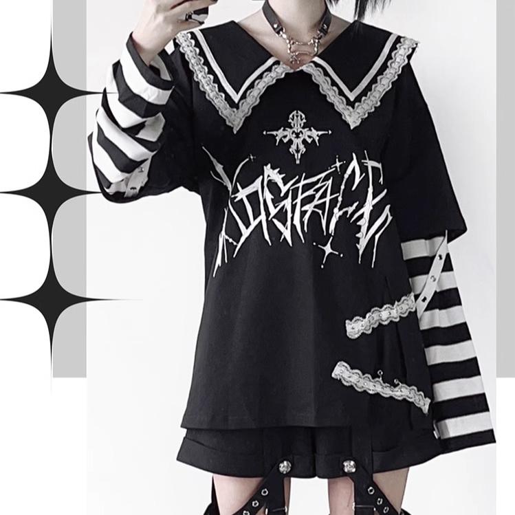 Jirai Kei Shirt Sub-cultural Lapel Long Sleeve Shirt 35330:488464 35330:488464