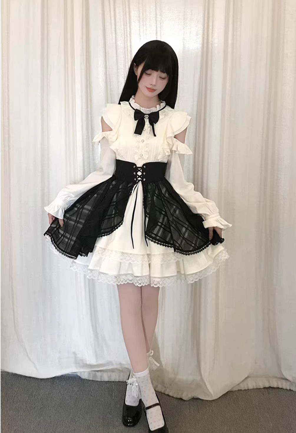 Seiso Kei Open Shoulder Dress, Overlay Set 44976:832150