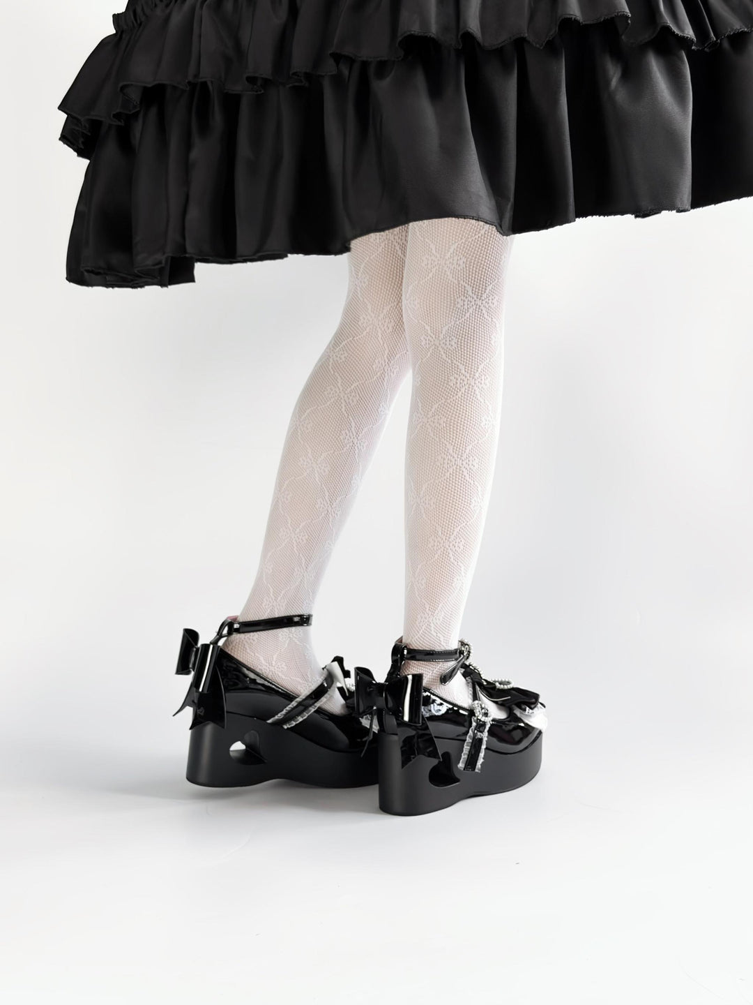 Old School Lolita High Platform Shoes, Heart Hollow Heel 44559:813929