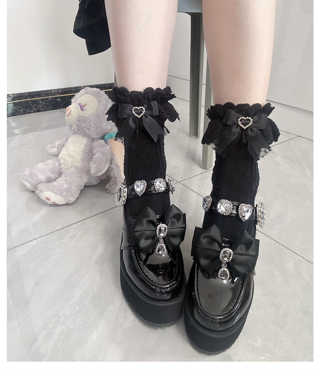 Lolita Socks Cotton Socks Jirai Kei Mid-calf Socks 40894:694064