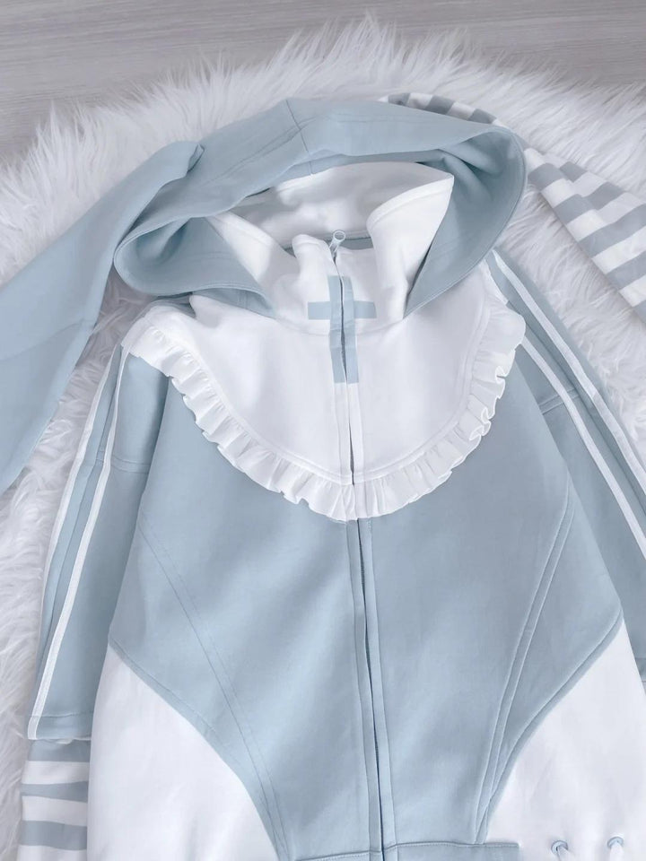 Tenshi Kaiwai Coat Blue Hoode With Long Bunny Ears 21834:758210