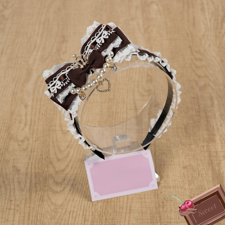 Jirai Kei Headband, Mini Crown & Rhinestone Pendant 44955:838745