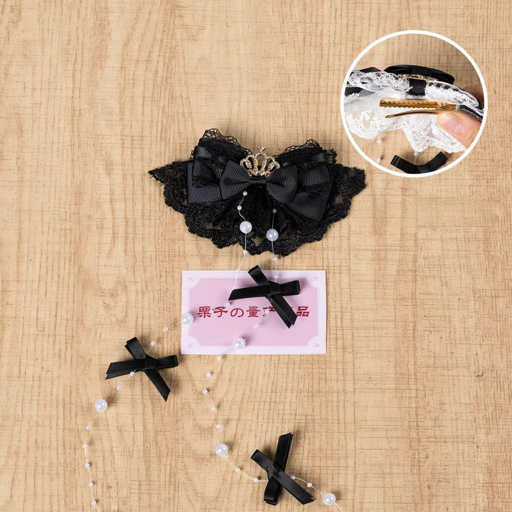 Jirai Kei Artificial Pearl Hair Clip, Rhinestone Crown 45108:837331