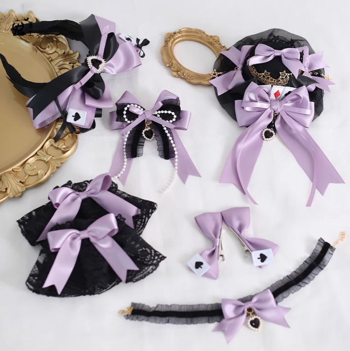 Gothic Lolita Headpiece Black Violet Hair Accessory Brooch 39116:613664