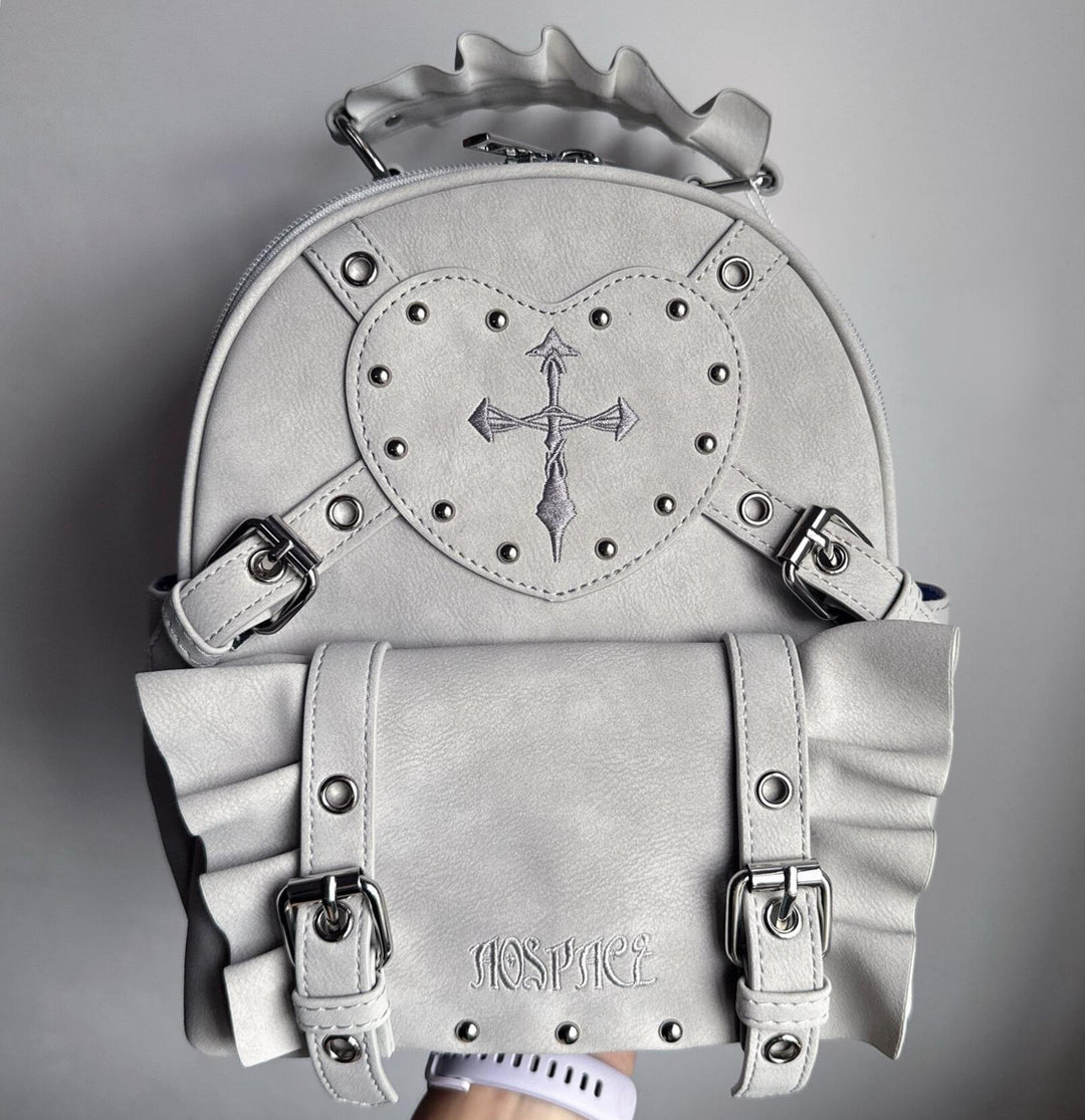 Subculture Punk Backpack, Studs & Cross Embroidery 44925:829268